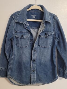 🧸2/20$ GAP Baby Denim Shirt Size 4T Girl Overshirt Light Jacket